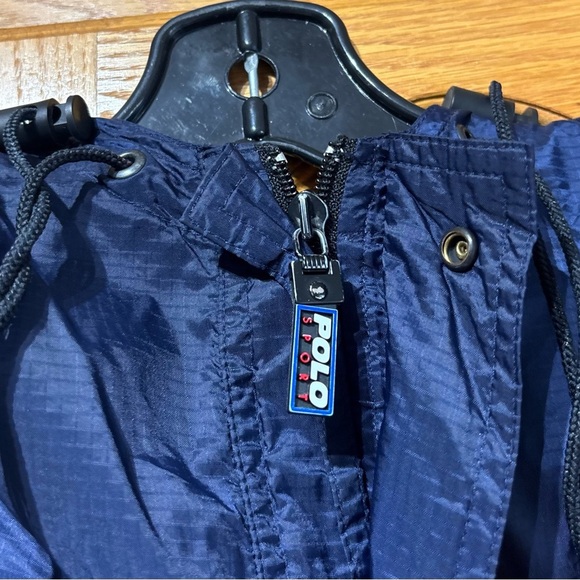 Vintage 90’s Polo Sport Ralph Lauren Dark Blue Raincoat Men’s Medium - Picture 5 of 9